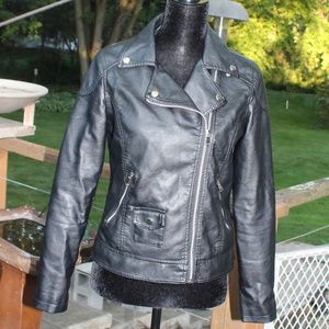 YMI Biker / Moto Jacket EUC Vegan Leather Sz Small
